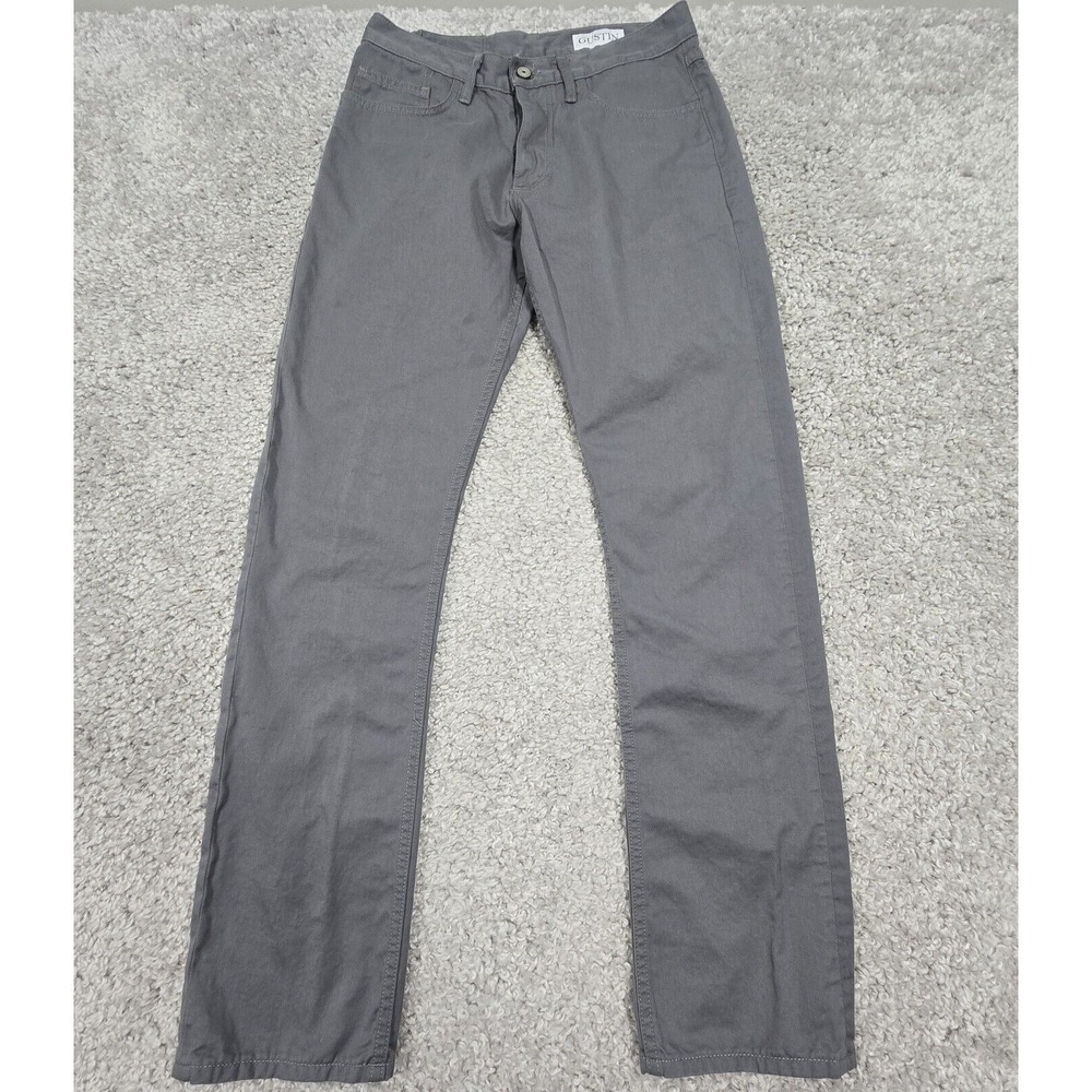 Gustin Straight Fit Chinos Mens 33 (Fits 30x32)‎ Gray Cotton Twill USA MadePants